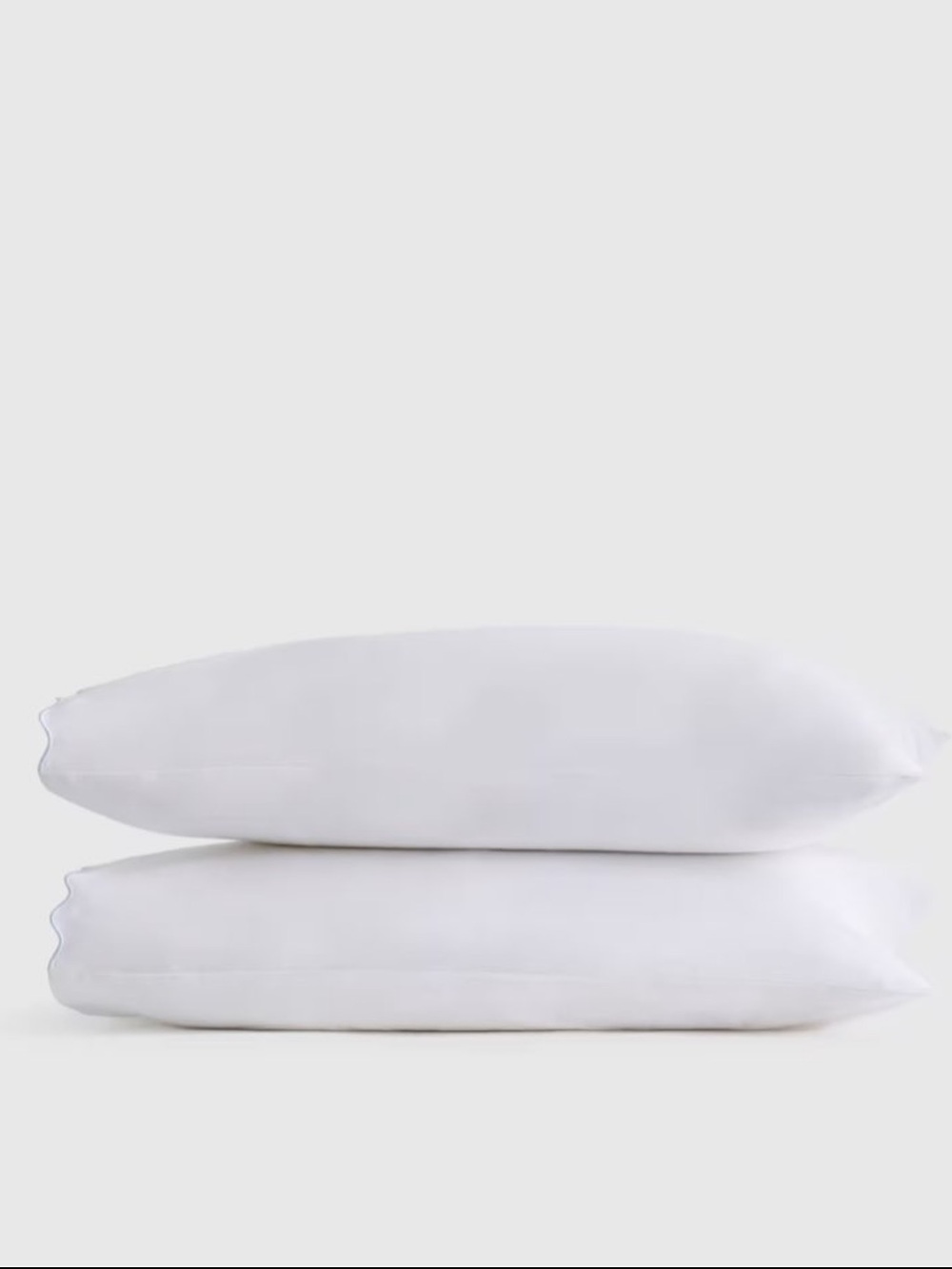 NWOT Quince White Organic Crisp Percale Scalloped Pillow Case Pair of 2!